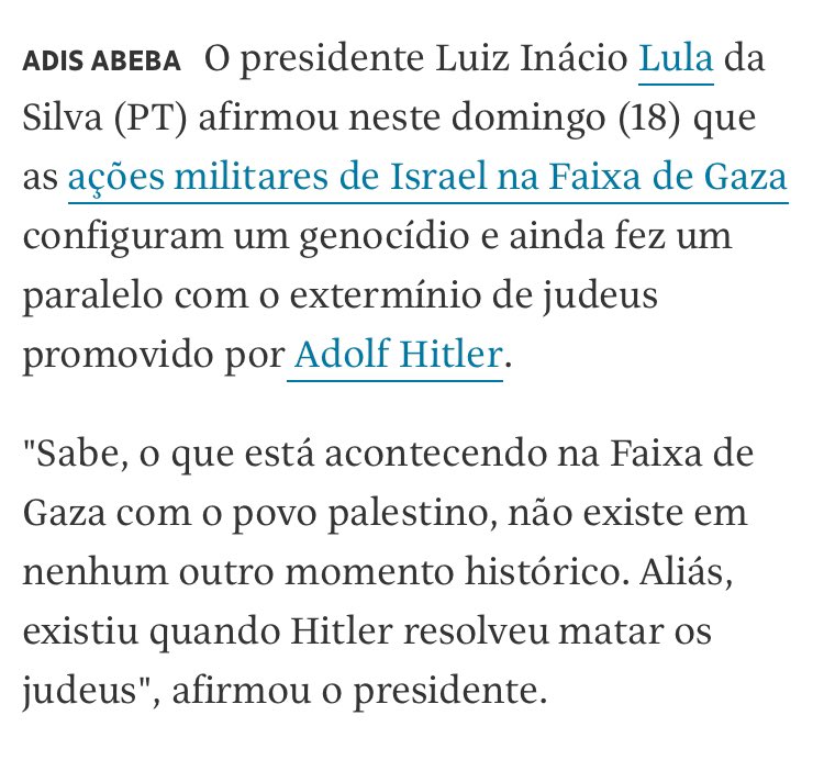 A fala do presidente não é só um equívoco histórico. Ela invoca a ideia de que “os judeus são os nazistas do presente”, reforçando a “hiper-branquialização” que fundamenta a racialização atual dos judeus - e o antissemitismo.