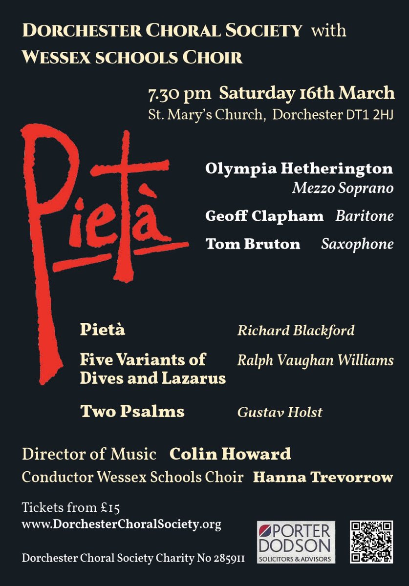 A number of our students are performing as part of the Wessex Schools Choir in collaboration with the Dorchester Choral Society for a wonderful concert on Saturday 16 March. It will also feature former head of music Tom Bruton on saxophone. Please do come along!
