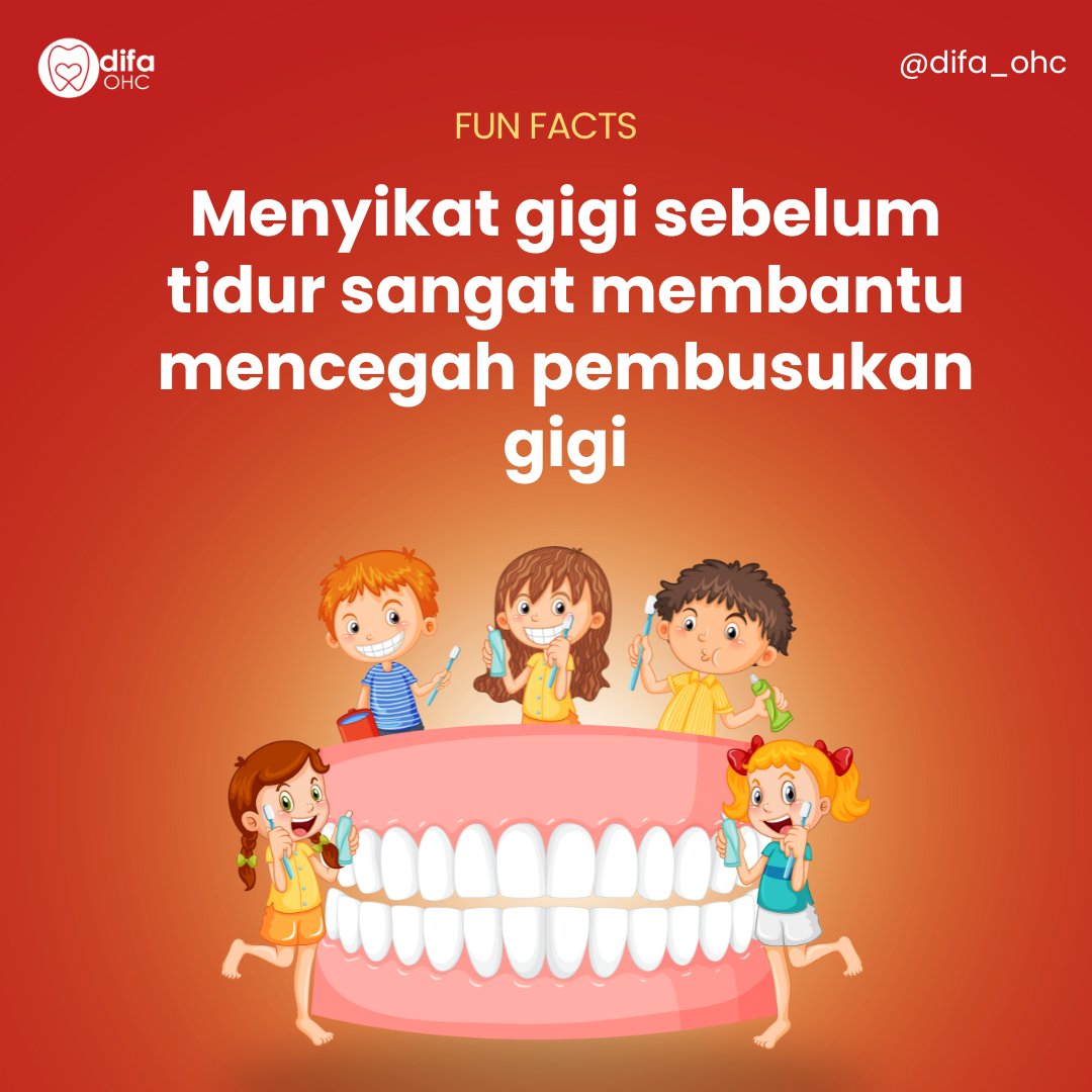 difa_OHC's tweet photo. DidYouKnow: Menyikat gigi sebelum tidur tidak hanya membuat mulutmu segar, tapi juga membantu mencegah pembusukan gigi. Jadi, jadikan ritual ini sebagai bagian dari 'sirkuit malam'mu! 😴🦷 #PerawatanGigi #TidurSehat #klinikgigijakartaselatan #klinikgigiramahodha #klinikramahodha https://t.co/8FuHrplrcN