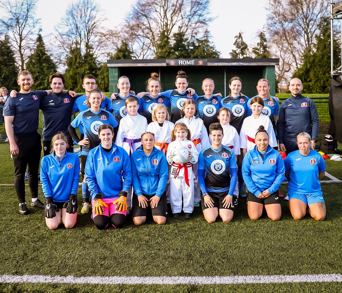 Lichfield Sport Karate Club mascots with the @LichfieldLadies before kick off today ⚽️📷🥋