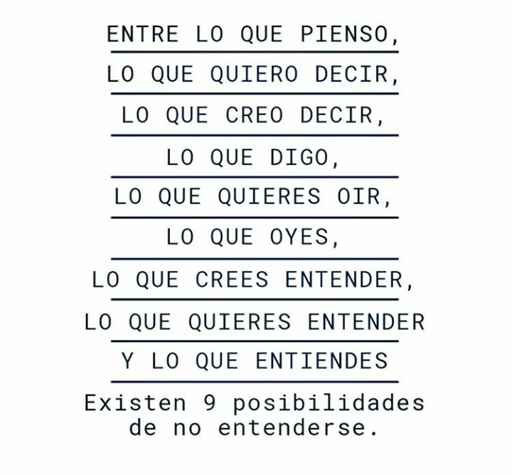 "Usted podrá saber lo que dijo pero nunca lo que el otro escuchó."
Jacques Lacan