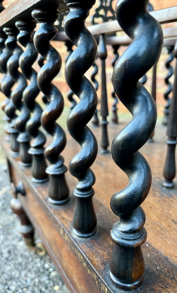 Lots of Victorian rosewood barley twist columns to be cleaned and waxed