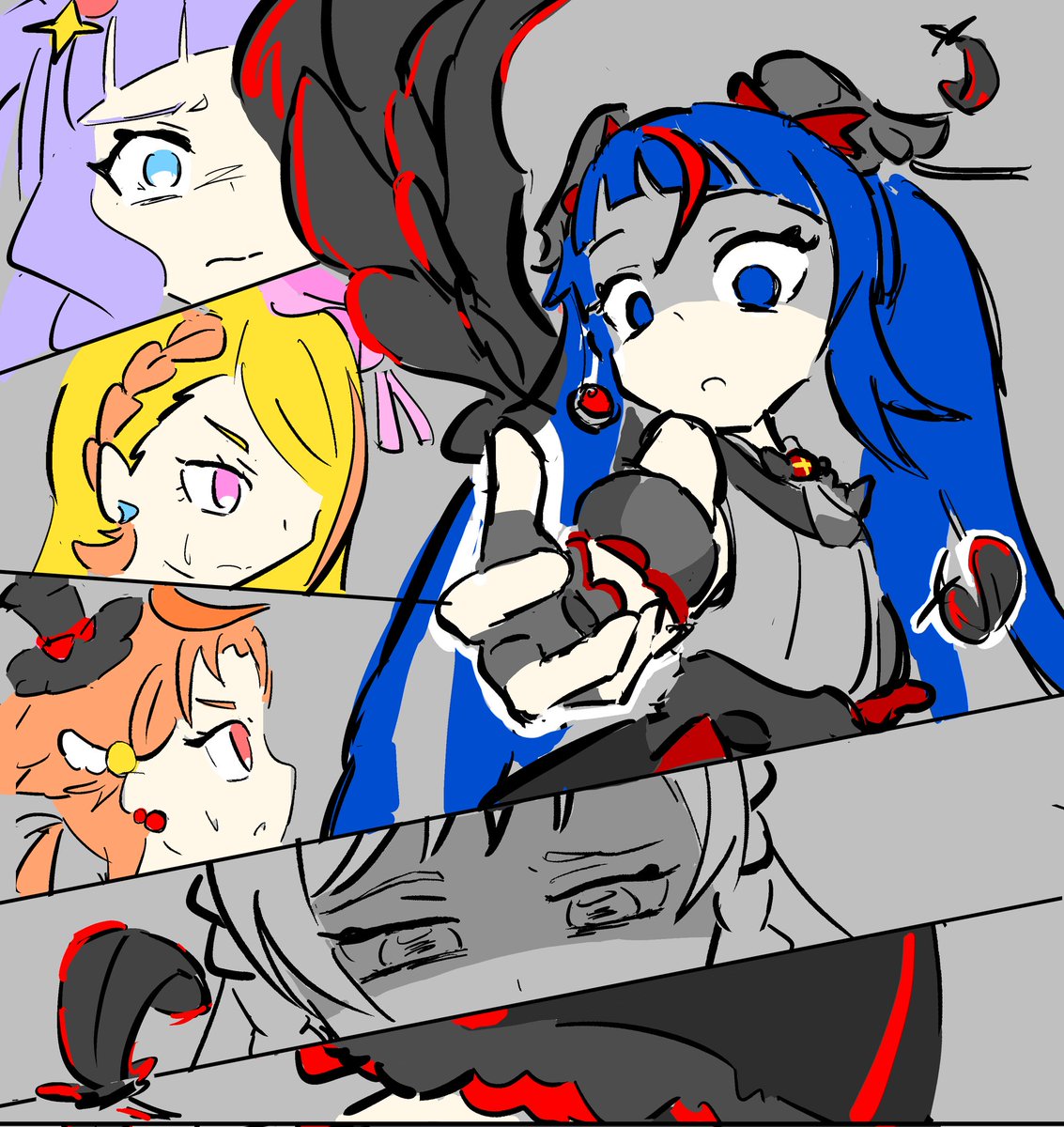 なんで描くときより伸びるんですかー
せっかくなので絵(?)のほうも
ニチアサだとこのへんが…。 