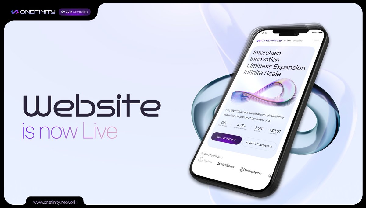 ♾️ OneFinity Growth Phase 

The first iteration of the OneFinity website is now live and will be regularly updated to reflect the current state of development and latest documentation releases! 

🔗 onefinity.network

In addition, one the first projects to be unveiled on