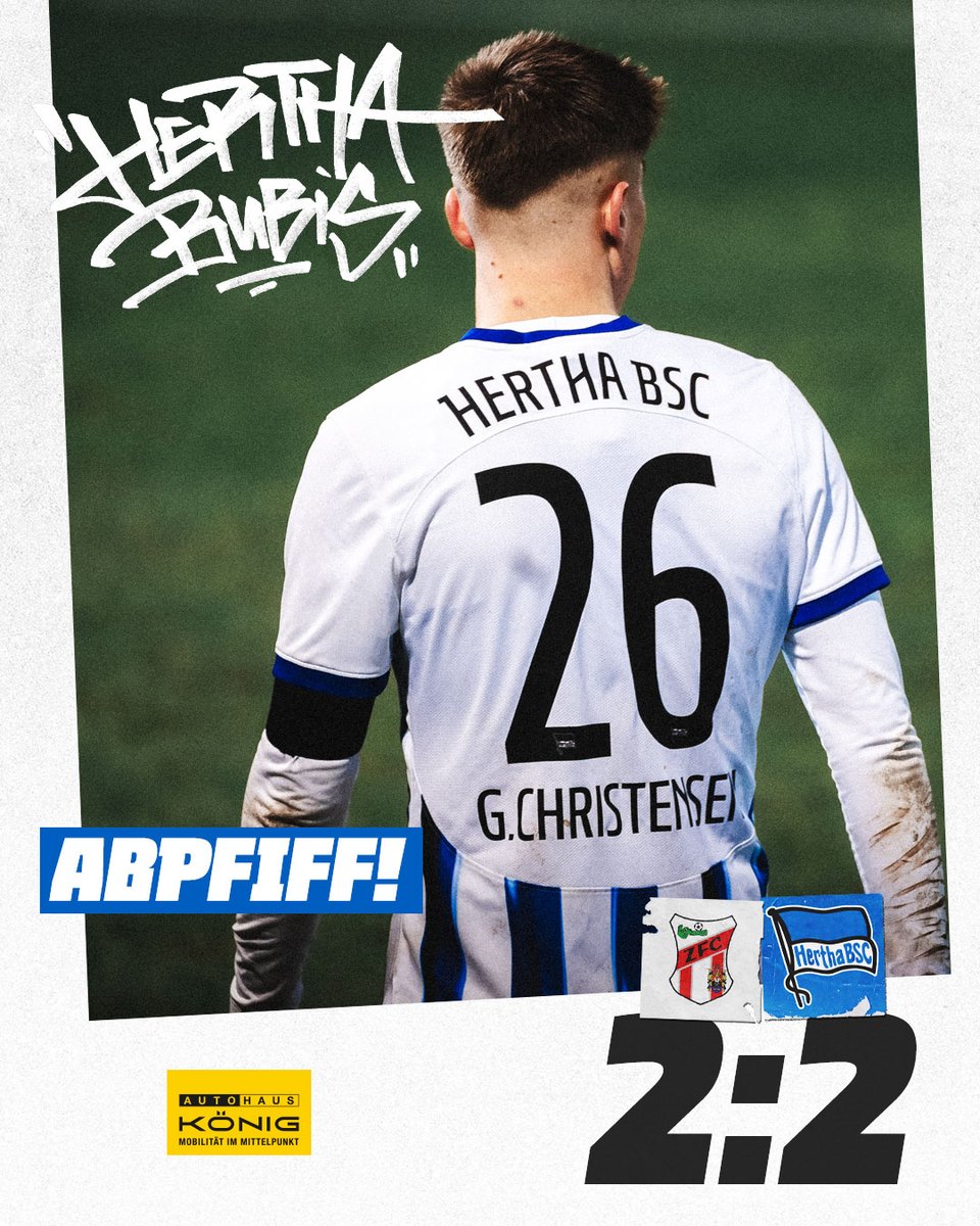 HerthaBubis's tweet photo. Ausgleich in der letzten Minute! 😍 Unsere #BSCU23 bringt einen Punkt aus Meuselwitz mit. 💪💙

Unser Spielbericht: https://t.co/IIf5kyDz5k ⬅️

#ZFCBSC #HaHoHe https://t.co/unX4Ng1Zbr