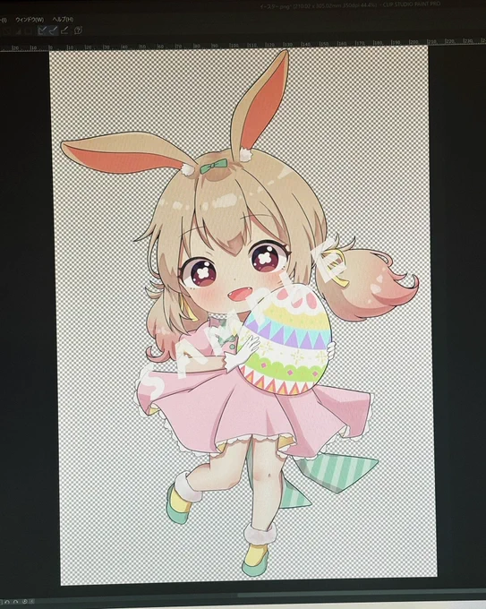 来月のファンボックス用のイラスト描いた!イースター 