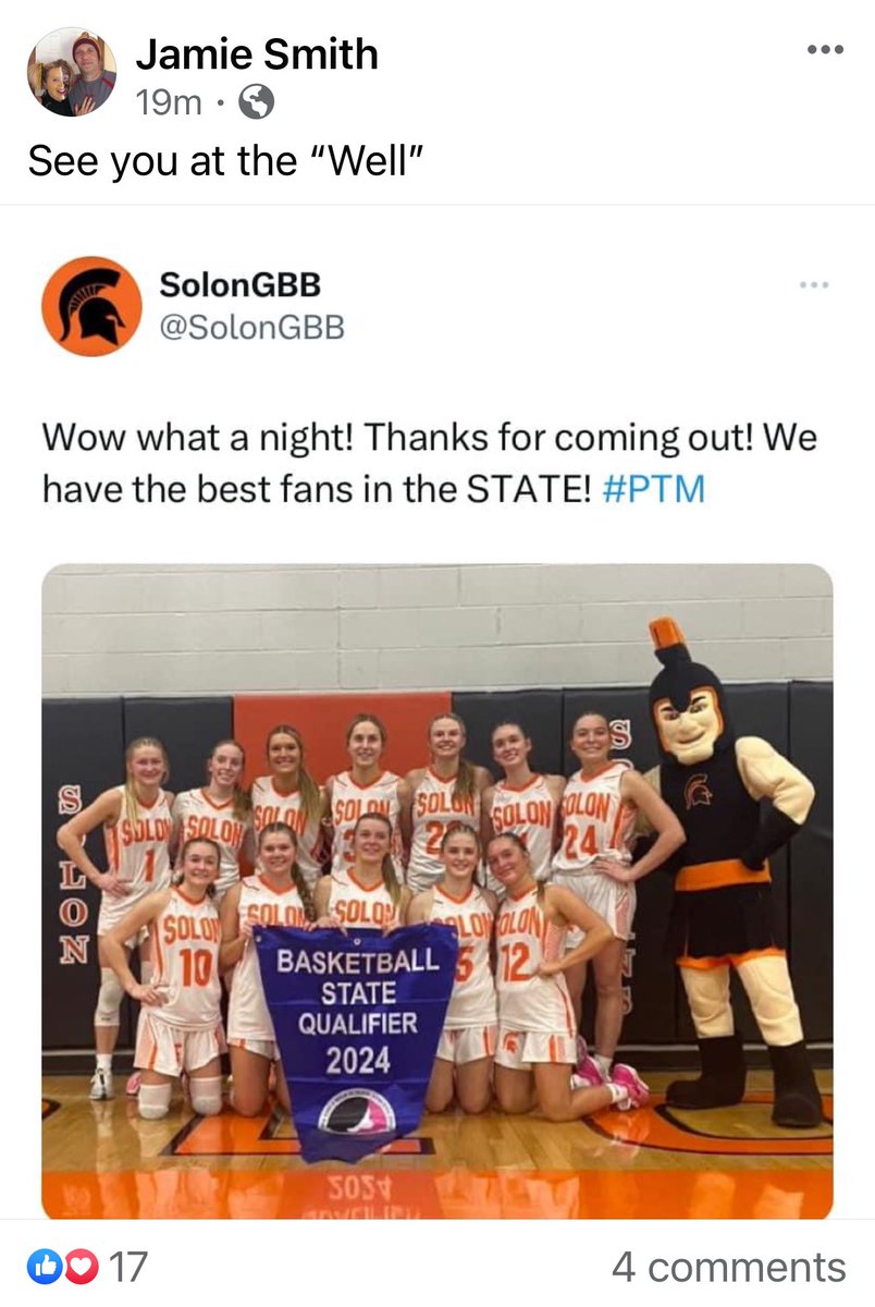 Congrats to Snow Valley Coach ⁦<a href="/jscoach9/">Jamie Smith</a>⁩ on making it to the Iowa State Tournament!!