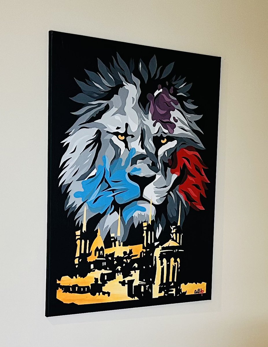 ArtUpLyon's tweet photo. Le Lion🦁 de Lyon

- Tableau 🧑‍🎨 sur mesure 50 x70 cm 

- Commande client 

#tableaupersonnalisé #tableau #lion #lyon #fourvière #lyonnaise #lyonnais #artlyonnais #design #deco #decolyon 
#artist #artistlyonnais #lyonvillelumière #decointerieure #photolyon #designlyon #surmesure https://t.co/iajacA2IQU