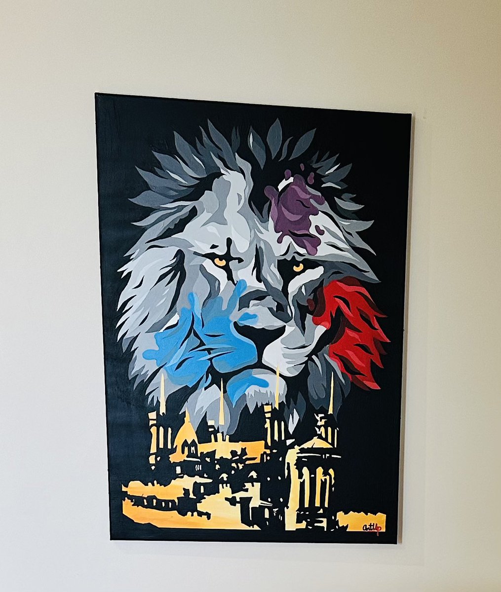 ArtUpLyon's tweet photo. Le Lion🦁 de Lyon

- Tableau 🧑‍🎨 sur mesure 50 x70 cm 

- Commande client 

#tableaupersonnalisé #tableau #lion #lyon #fourvière #lyonnaise #lyonnais #artlyonnais #design #deco #decolyon 
#artist #artistlyonnais #lyonvillelumière #decointerieure #photolyon #designlyon #surmesure https://t.co/iajacA2IQU