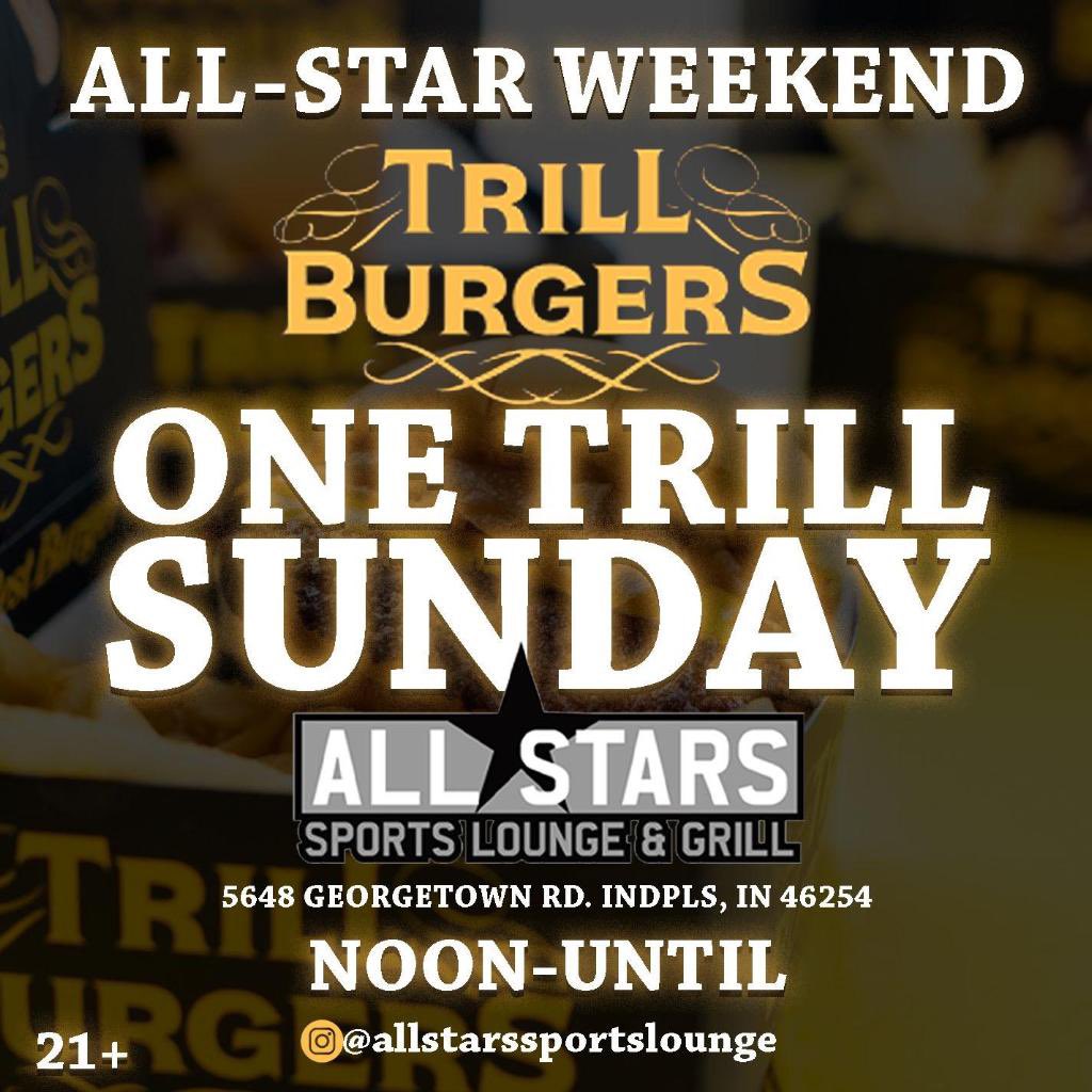 We are ready to serve you today, Indianapolis! Tap in with us at All Stars Sports Lounge & Grill 📆 Sunday 2/18 ⏰ 12-4 PM 🍔 Beef & Vegan OG Burgers 📍 5648 Georgetown Rd, 46254 #NBAAllStar2024