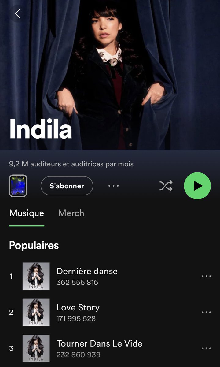 IndilaNews's tweet photo. INFO 📣

10 ans après la sortie de son seul et unique album, @Indila approche des 10 millions d’auditeurs mensuels sur @Spotify. https://t.co/bJaGAEMrCs