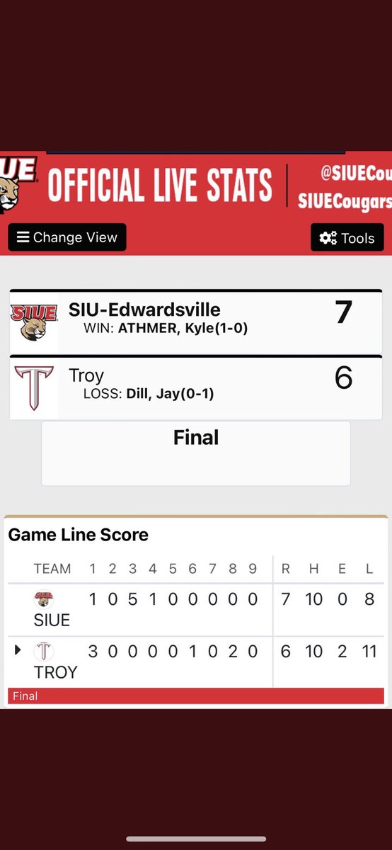 C3NTRALBASEBALL's tweet photo. Congrats to former Cougar  @KAthmer_04 on picking up his first win of the year for SIUE! https://t.co/ojT5i0UL0N