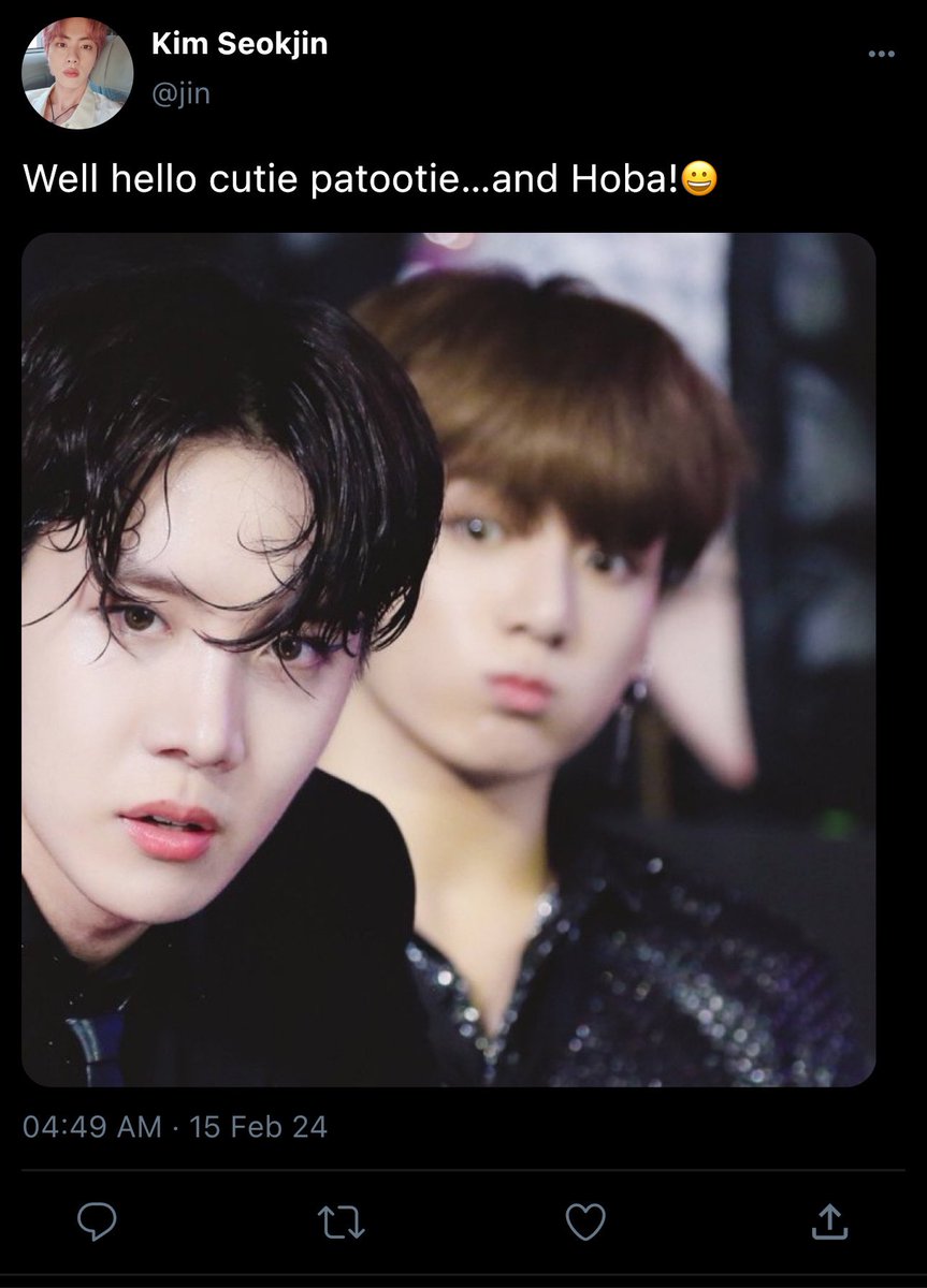 prl_sjjk's tweet photo. #jinkook #kookjin #jinkookau where it’s Hobi’s birthday!!🥳❤️ https://t.co/cCsIpshn9s