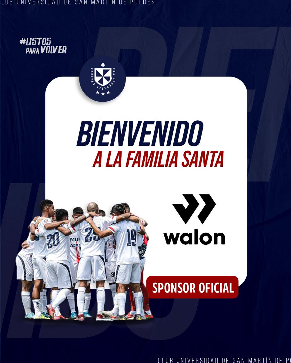 Club_USMP's tweet photo. ¡Bienvenido a casa, Walon! 👏🏼
Estamos contentos de anunciar a la marca que nos vestirá este 2024.
¡Juntos volveremos a la máxima categoría! 💪🏼
#Listosparavolver
#walon https://t.co/JGtgSonjV0