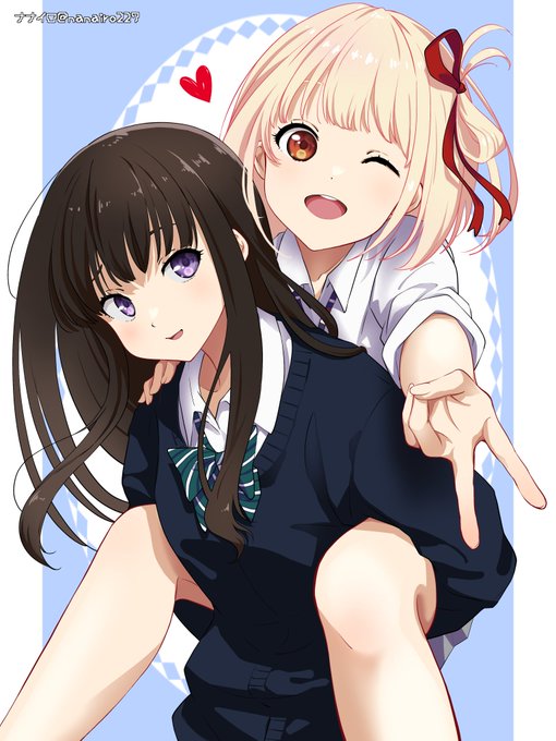 「2girls piggyback」 illustration images(Latest)