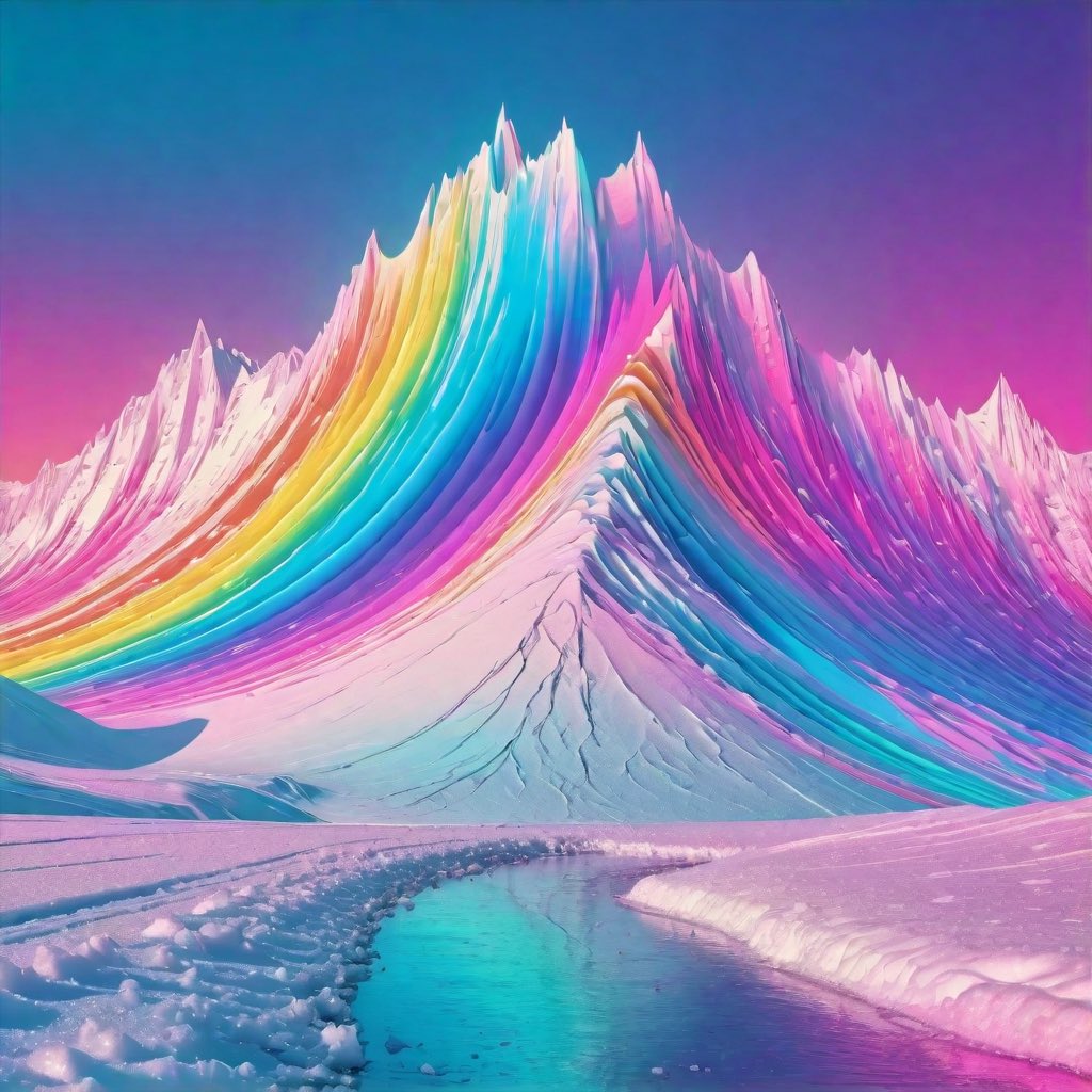 rainbowtoedream's tweet photo. #Rainbow 🌈 Mountain GM to all, and to those with #snow ❄️ outside, stay warm! 🔥 (Jeffrey Imm using hotpot #AI) #AIArtwork #AIArt #AiArtComnunity https://t.co/i0O1sDXqYw