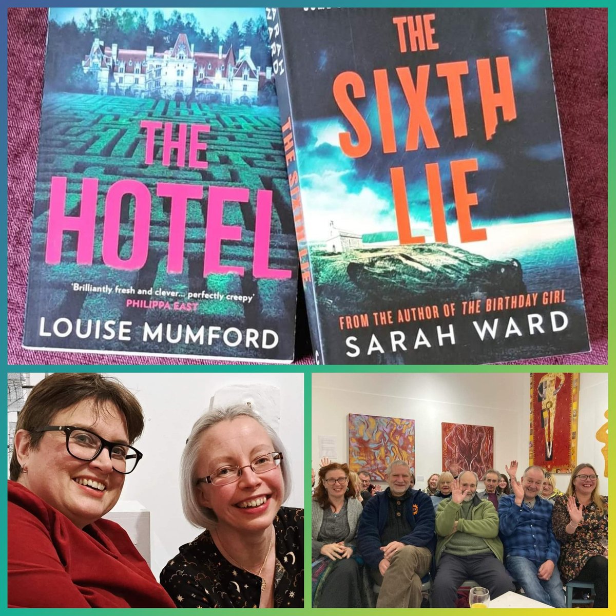 It is a long way from Cardiff to Aberaeron but IT WAS WORTH IT! Fab event at Gallery Gwyn on Friday evening with @GwisgoBookworm talking all things THE HOTEL with fellow author @sarahrward1 who spoke about THE SIXTH LIE. (I edited Book 4 in the car. I wasn't driving!)