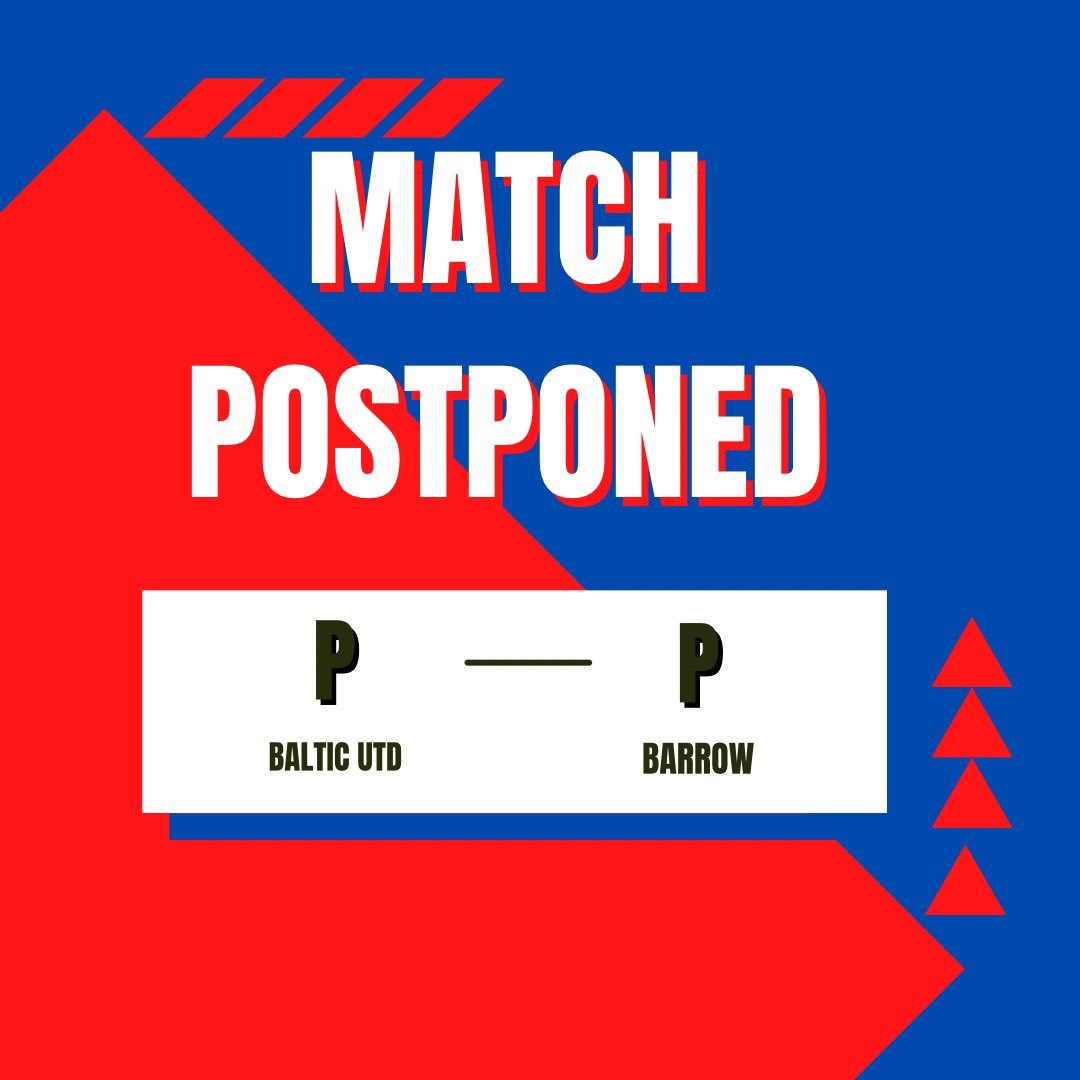 This morning’s match with Baltic United was postponed due to waterlogged pitch.. 🌧️ #UpTheBarra