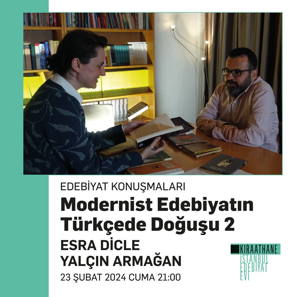 📚 Esra Dicle ve Yalçın Armağan'ın, 1950 ile 1965 arasında yayımlanan belli metinlerden yola çıkarak modernist edebiyatın doğuş anına yakından baktıkları gibi modernist yapıtların farklı dönemlerdeki dolaşımını ve etki alanını da belirlemeye çalıştıkları yeni edebiyat konuşması…