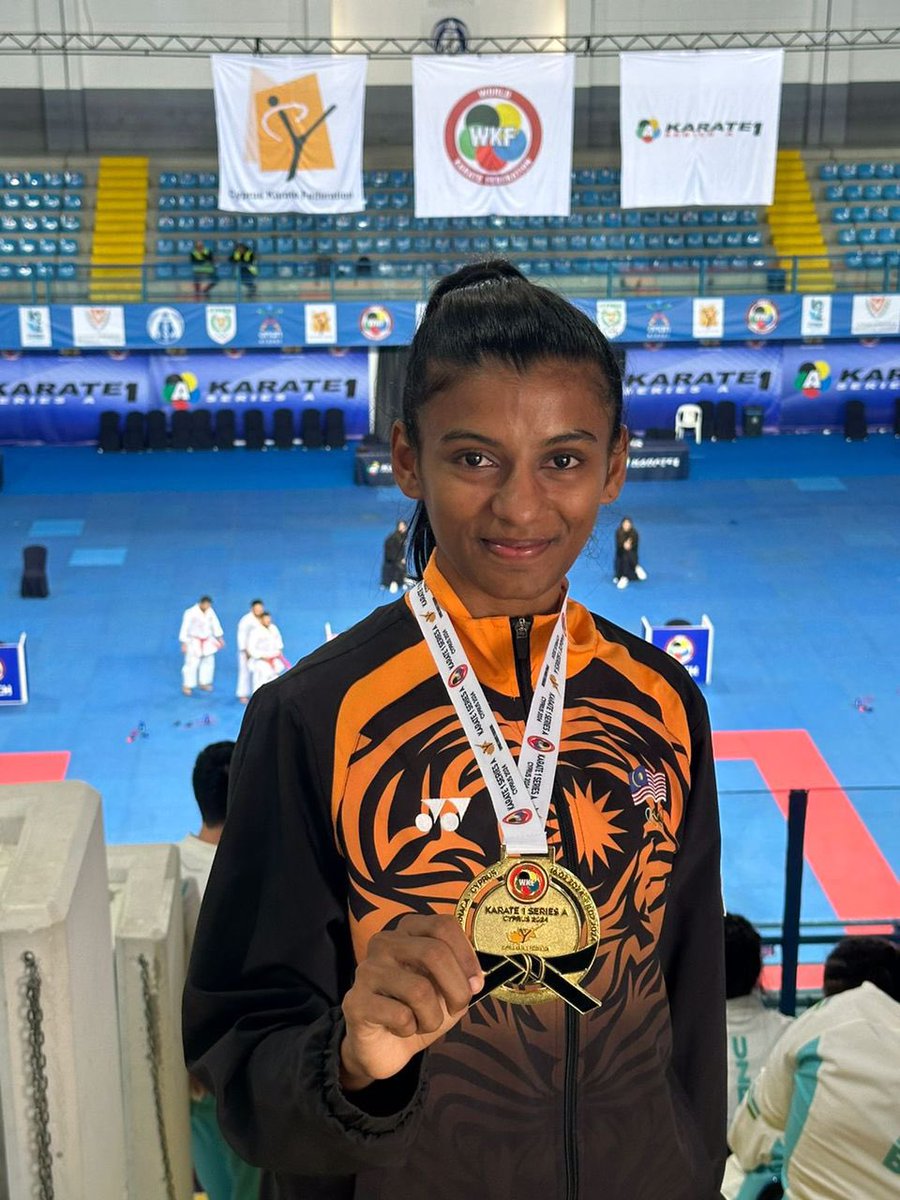 AtletMalaysia's tweet photo. WKF Karate1 Series A - Larnaca 2024
Larnaca Cyprus 

Terbaik!!! 
Shahmalarani Chandran Berjaya Menghadiahkan Pingat Emas Untuk Kontinjen Malaysia Dalam Kategori Female Kumite -50 Kg Selepas Menewaskan Rodrigues  Loredo Eva Dari Spain 

#DemiMalaysia 
#KontinjenMALAYSIA https://t.co/ui2yev2b9c