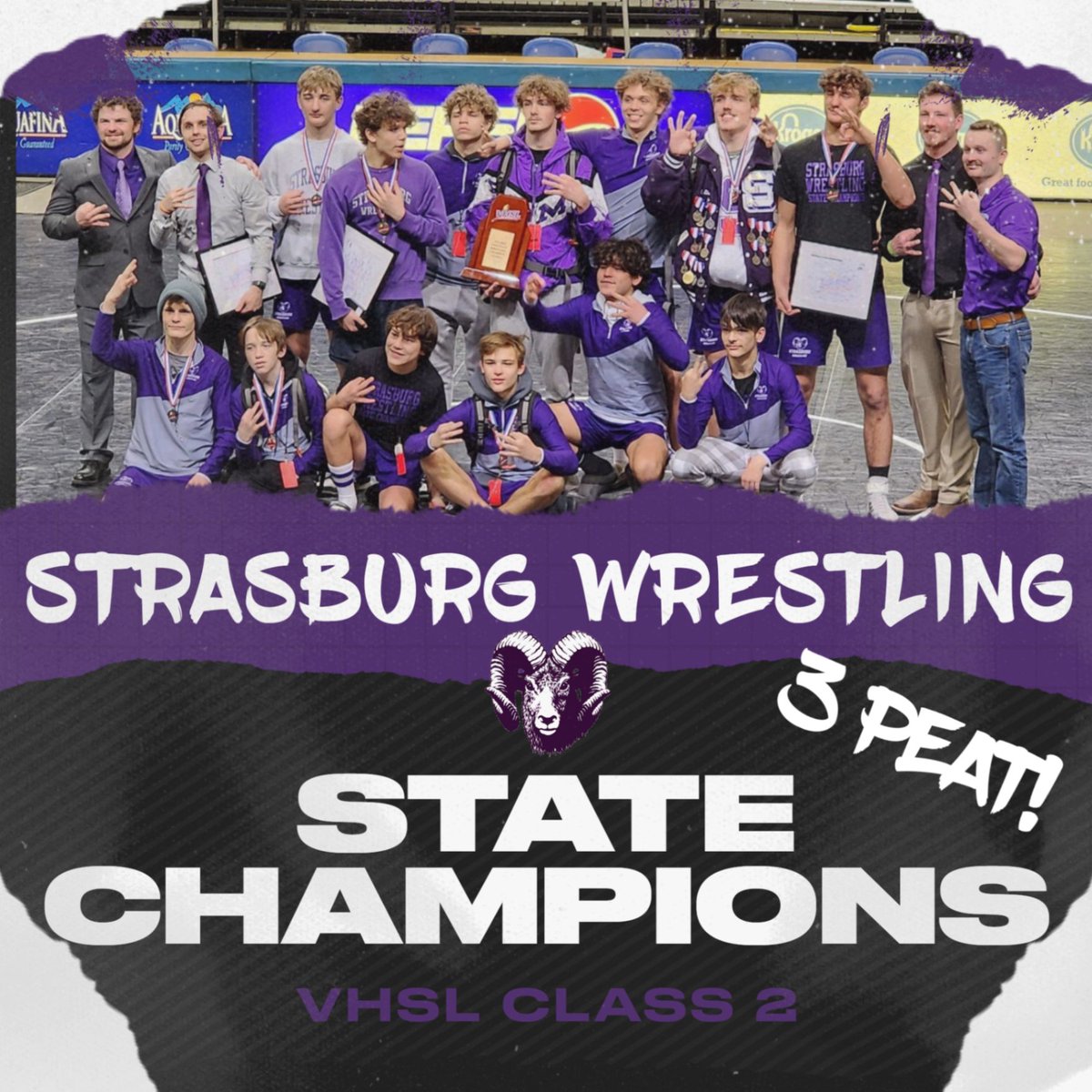 Welcome home celebration today around 12:30 pm for your 3-peat STATE CHAMPIONSHIP Wrestlers!  Come out and line the streets and show your RamPride to welcome these young men home!
