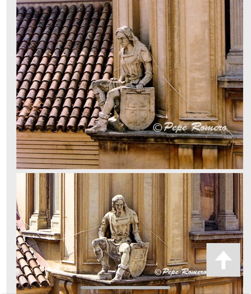 Necesito ayuda, ¿alguien conoce dónde pueden estar estos dos pajes de la cupula del edificio Teatro municipal Isabel la Católica de Granada,  que fueron desmontados para su rehabilitación, y no volvieron a su lugar?
