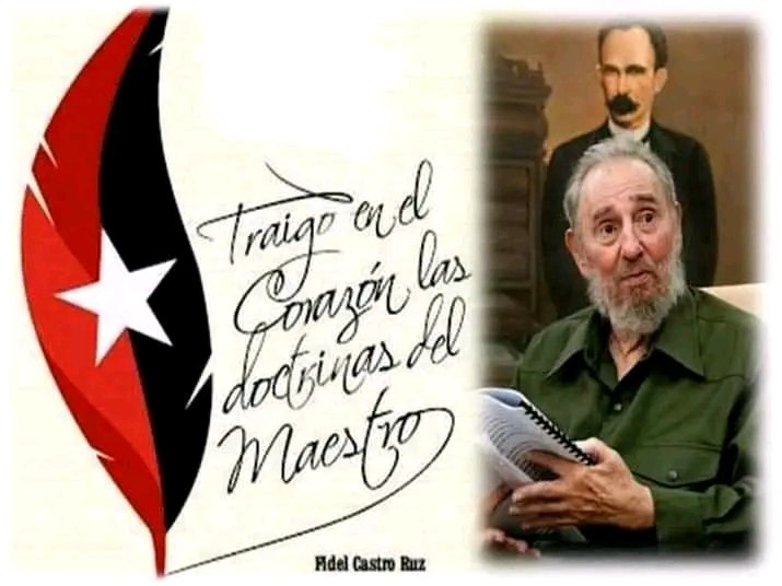 Osegura80's tweet photo. #🦀 "A la patria no se le ha de servir por el beneficio que se pueda sacar de ella, sea de gloria o de cualquier otro interés, sino por el placer desinteresado de serle útil”..!🇨🇺
#Cuba #DeZurdaTeam
#FidelViveEntreNosotros https://t.co/ptkeGfpOle