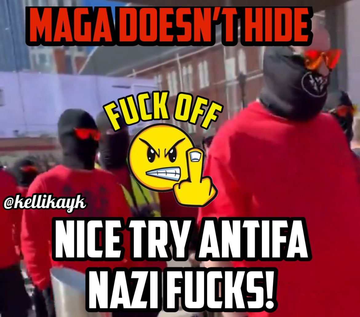 How convenient to wear a mask then claim to be MAGA 🙄

Nice try Antifa Nazi Fucks! 👇