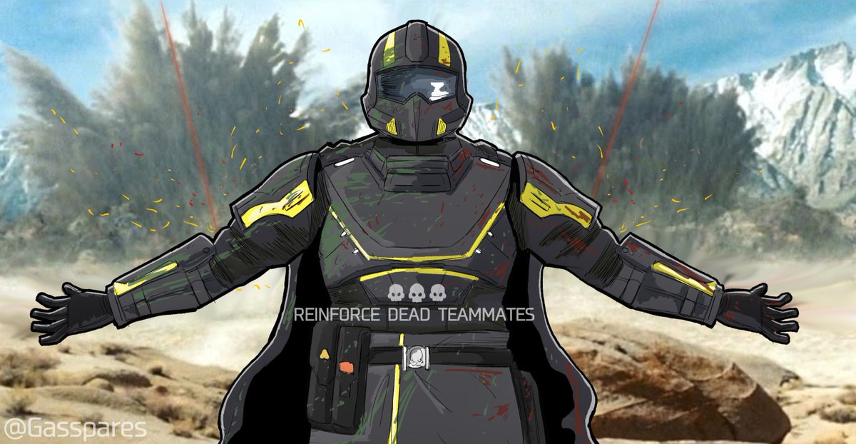 GasSpares's tweet photo. how it feels throwing down an orbital to kill 2 bugs and your entire team 

#HellDivers2 #Helldivers https://t.co/hEDN7Le6n2