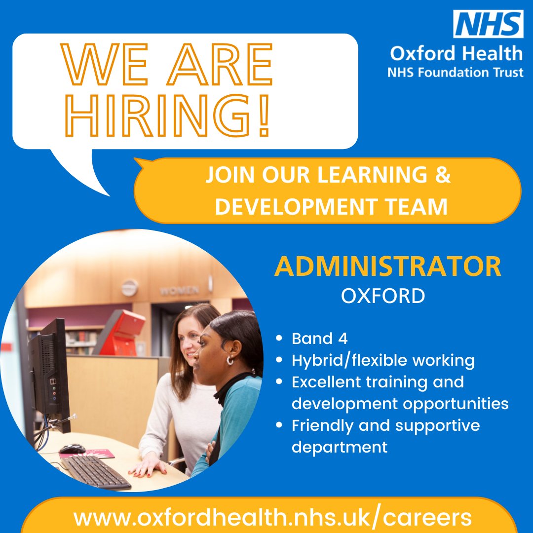 Are you looking for a challenging and rewarding role where you will be part of a busy and supportive team?

Apply now –  tinyurl.com/4e7c3mbr 

#OneOHFT #WorkWithUs #Hiring #NHSJobs #JoinOurTeam #Administrator