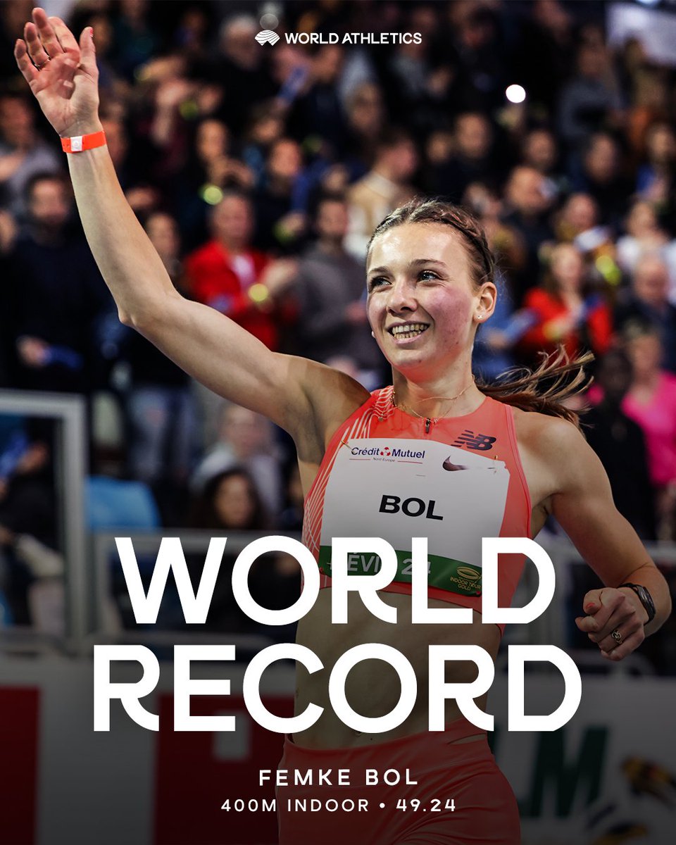 WORLD RECORD 🌎 

Femke Bol does it again 😤 

49.24 to win the Dutch 400m title.