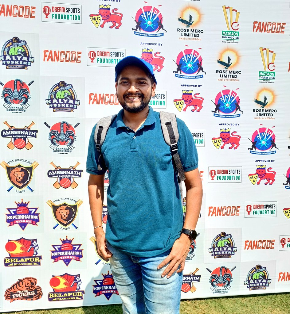 Oam_16's tweet photo. I was at the Navi Mumbai Premier League today! 🏏

It was fun to be a part of the game which I could see simultaneously being streamed on Fancode. 🤩

#NMPL https://t.co/W3YSLgQxxw