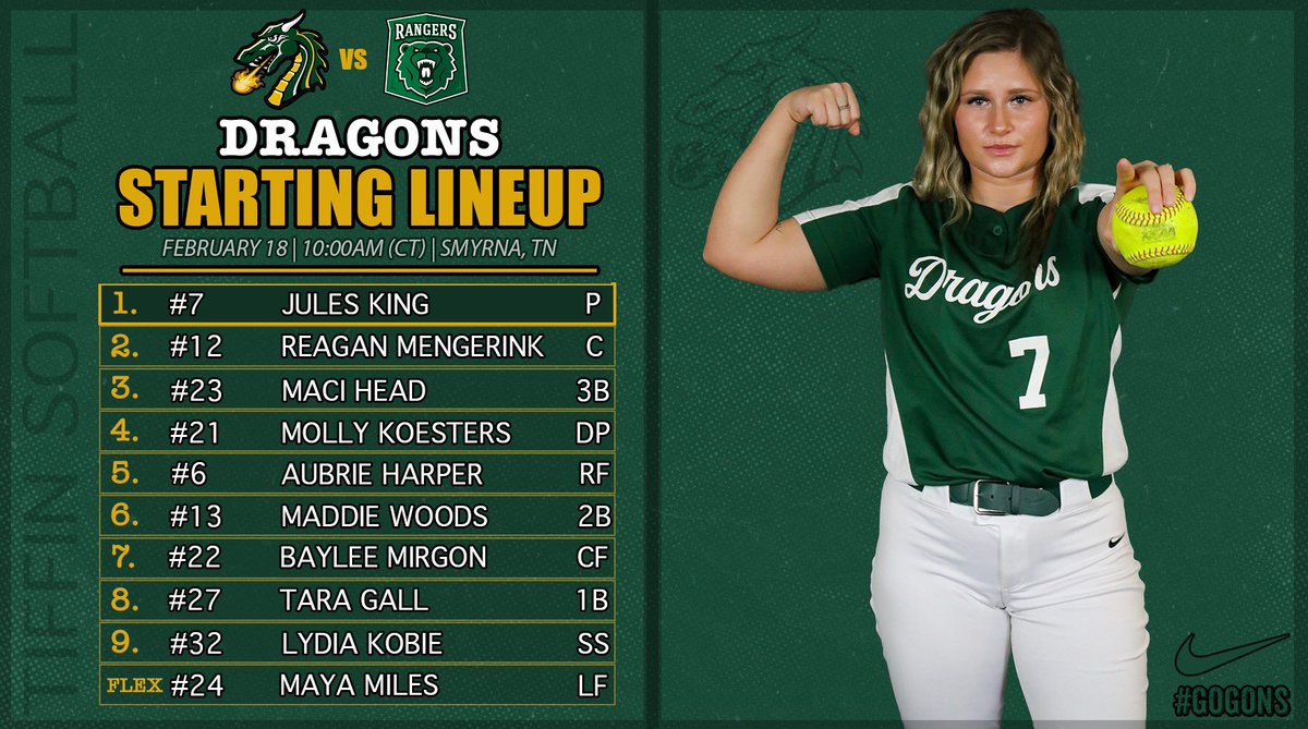 It’s GAME DAY! Today’s starting lineup vs. Wisconsin Parkside. #GoGons 🐉🔥