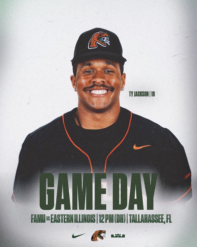 𝗚𝗮𝗺𝗲 𝗗𝗮𝘆! ⚾️

The Rattlers take on Eastern Illinois for Game 2️⃣ in our Home-Opening Series !

⌚️12pm (DH)
📍Moore-Kittles Field
🎟️ FREE

📊 famuathletics.com/BaseballLiveSt…

#FAMU | #FAMUly | #Rattlers | #FangsUp 🐍