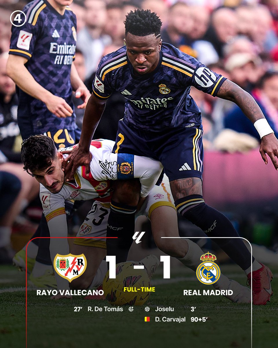 Real Madrid drop points against Rayo Vallecano 𝐀𝐆𝐀𝐈𝐍 this season 🤕