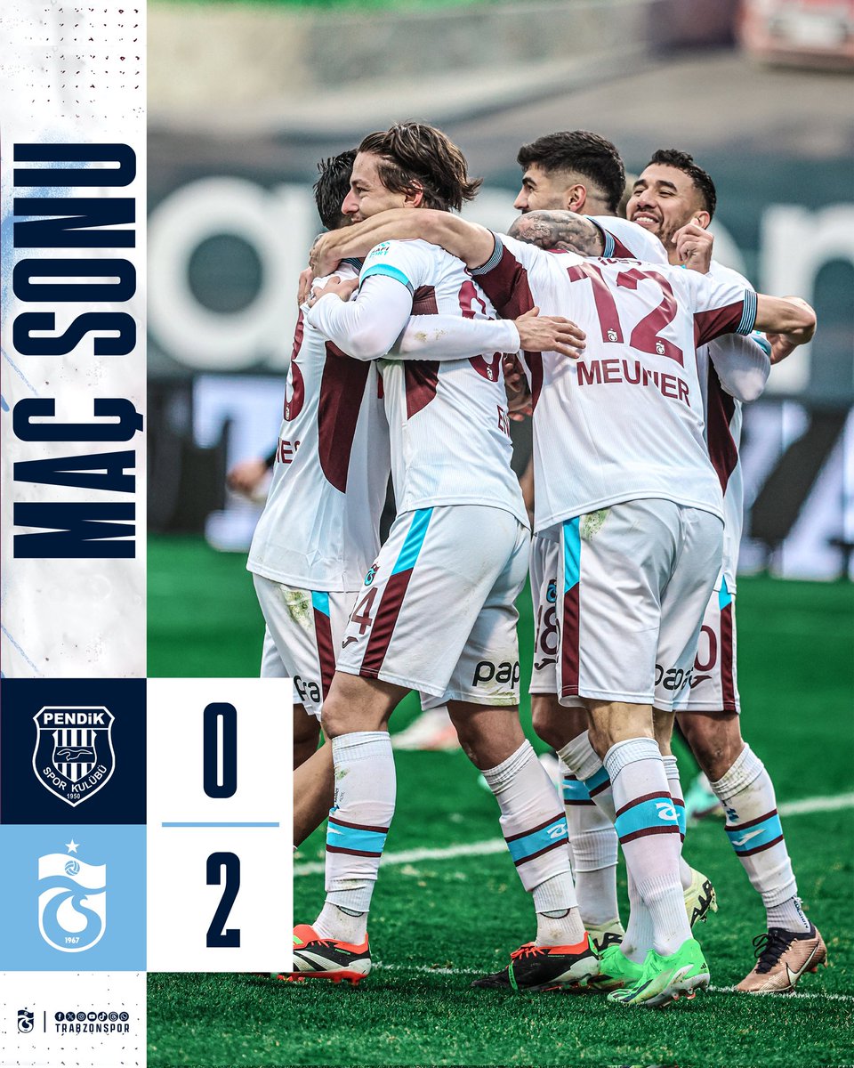 Trabzonspor_Ind's tweet photo. Pekan kedua puluh enam Liga Super Turki 2023–2024
⚓Hasil akhir: Pendikspor 0-2 Trabzonspor
#Trabzonspor https://t.co/y3o4qLDiW5