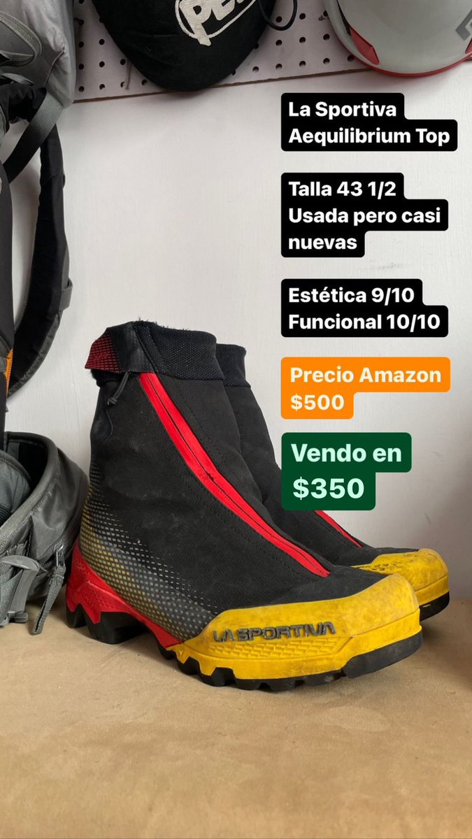 Robinski__'s tweet photo. Saludos amigos montañeros, estoy vendiendo unas botas de media y alta montaña que ya no uso.

Si conocen a alguien que haga montaña pásenle el dato. 

Gracias! https://t.co/ZkJInMH1P6