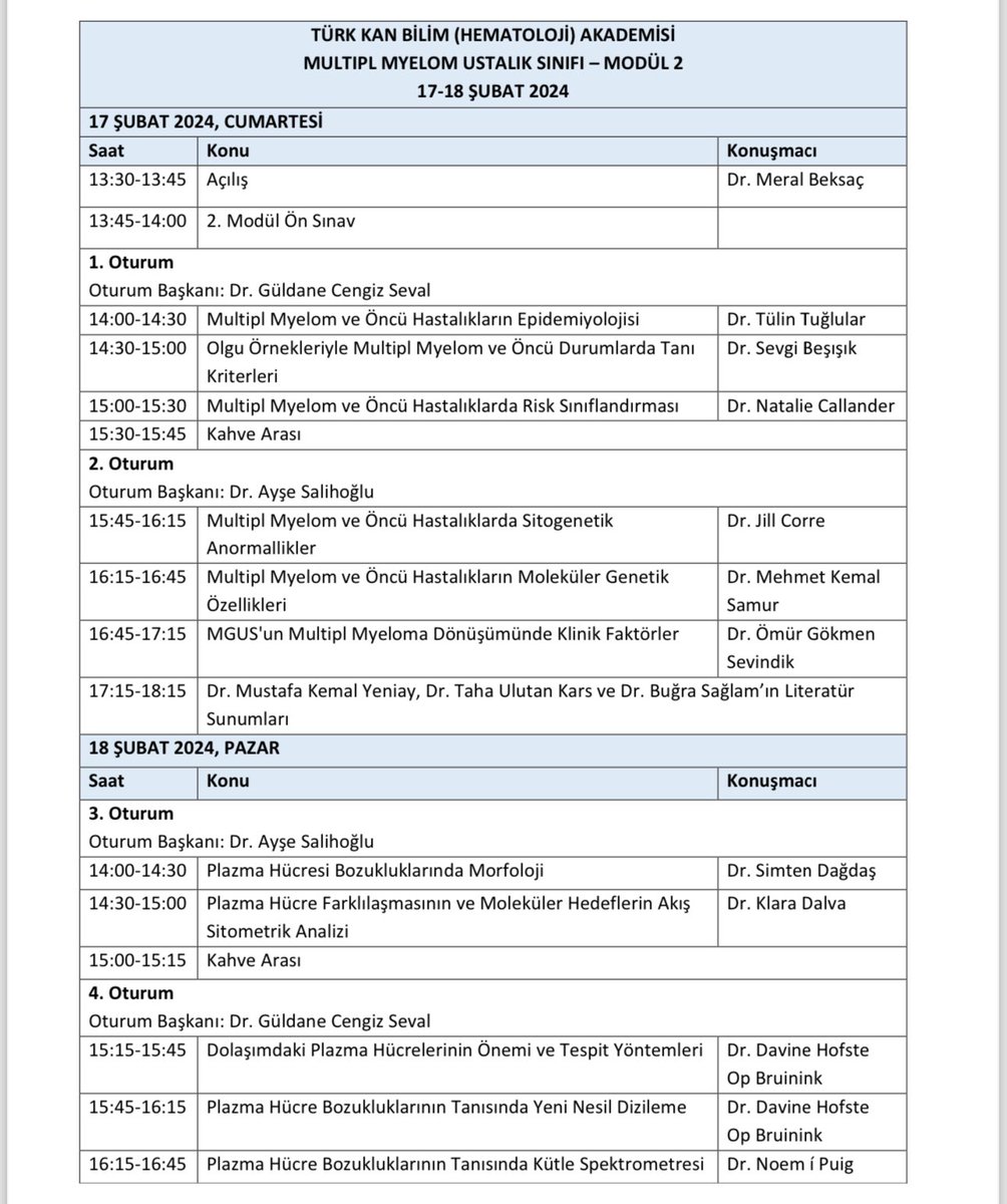mbeksac56's tweet photo. @TurkHemaDernegi @EMN_EuMMnet @_pethema These two days on myeloma precursor disease and characteristics have been presented by 👇eminent experts to the master class fellows https://t.co/teHUEMHpe5