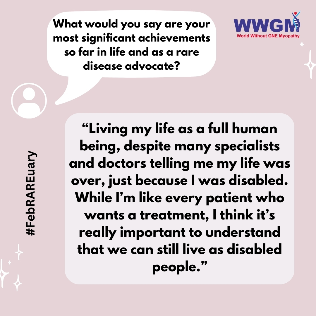 🧬 #FebRAREuary ♿ @KamRedlawsk shows what is possible even when all possibilities end. She helped to expand GNE Myopathy advocacy in America, and connected GNE Myopathy patients... Read more much at gne-myopathy.org/feb-rare-uary-… #RareDiseaseDay #RareWomen #GNEMyopathy #WomenInFocus