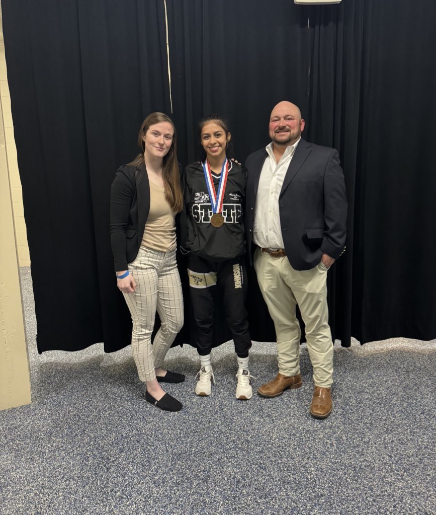 Alyssa Escareno placed 3rd at the UIL STATE Wrestling Tournament! Making school/district history being the first ever wrestler to place at state! BIA!!