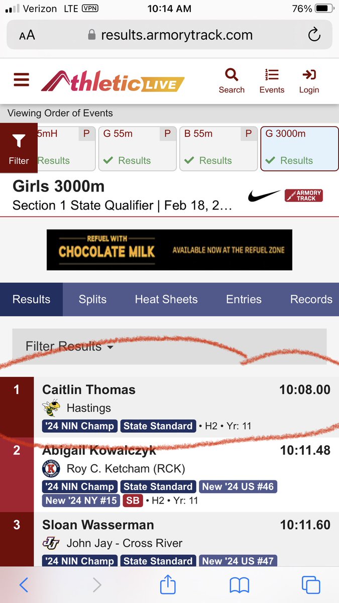 Caitlin Thomas is state championships bound!