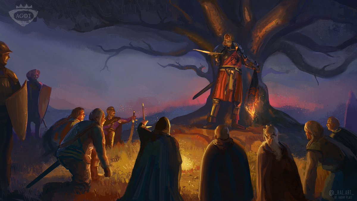 halart6's tweet photo. Nine Penny Kings update just dropped for CK3 AGoT and I had the pleasure of working on the menu and loading screen art for it called 'Tree of Crowns' 

Check out my portfolio here: https://t.co/WzAbh3JyZ9 If you want to see some of my other stuff. Thanks ⚔️#GameOfThrones https://t.co/PMKBR9u6vm