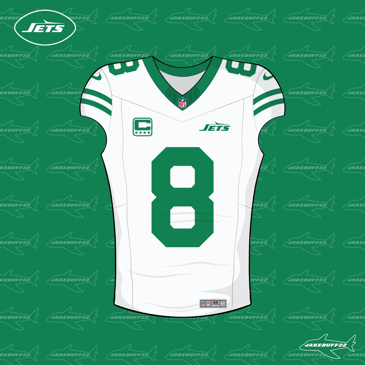 jakebuff22's tweet photo. Small addition of the logo on the front goes a long way…

@woodyjohnson4 #Jets https://t.co/RQE1Mpw2ZK