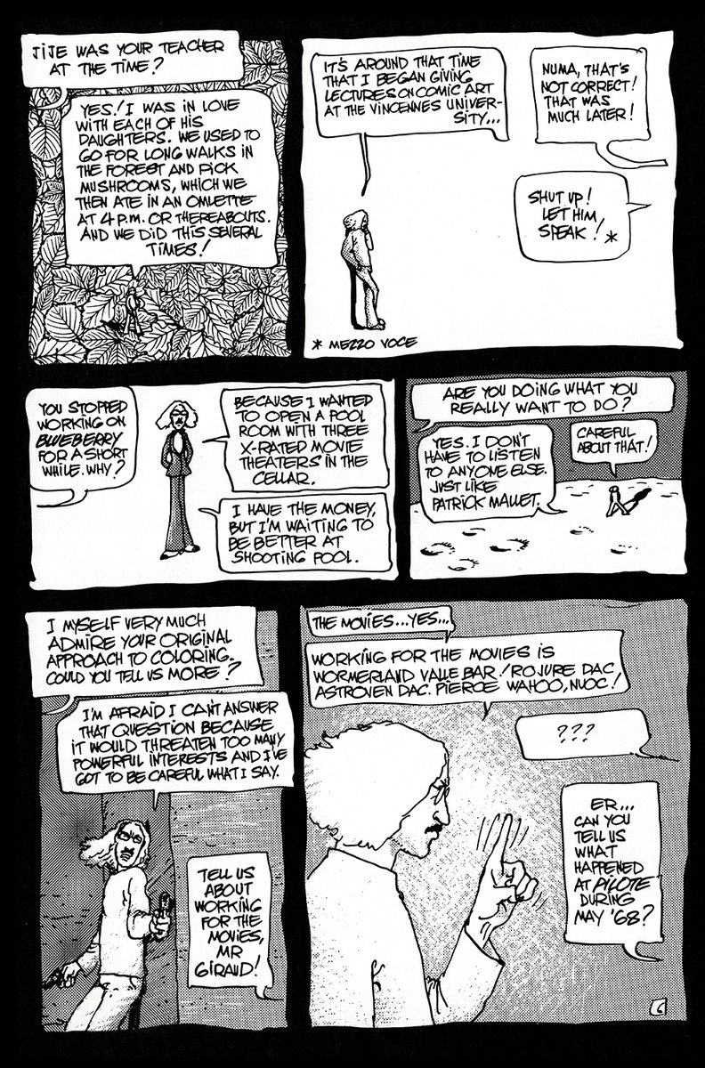 AtomekART's tweet photo. @DeevElliott @DarrellEpp @BiLLYd_licious @TheRealAlMega @ComicCrusaders @MrBitterwitter @Lord_Azoth @johnfreeman_DTT @realmarkrez @deanetts "Moebius circa '74" is a gloriously fun autobiographical piece where Moebius pokes fun at himself and at life in general.

Story and art by 'Moebius' (tones by me), translation by Randy and Jean-Marc L'Officier, with lettering by 'Super-Adaptoid' Woodrow Phoenix! https://t.co/XSbUXcM3It