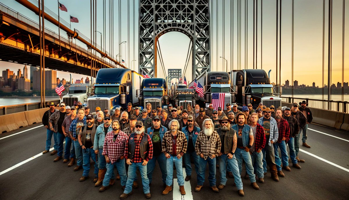 LivePDDave1's tweet photo. I support #TruckersForTrump who refuse to deliver to Democrat hellhole NYC. You? https://t.co/jl0agArykd
