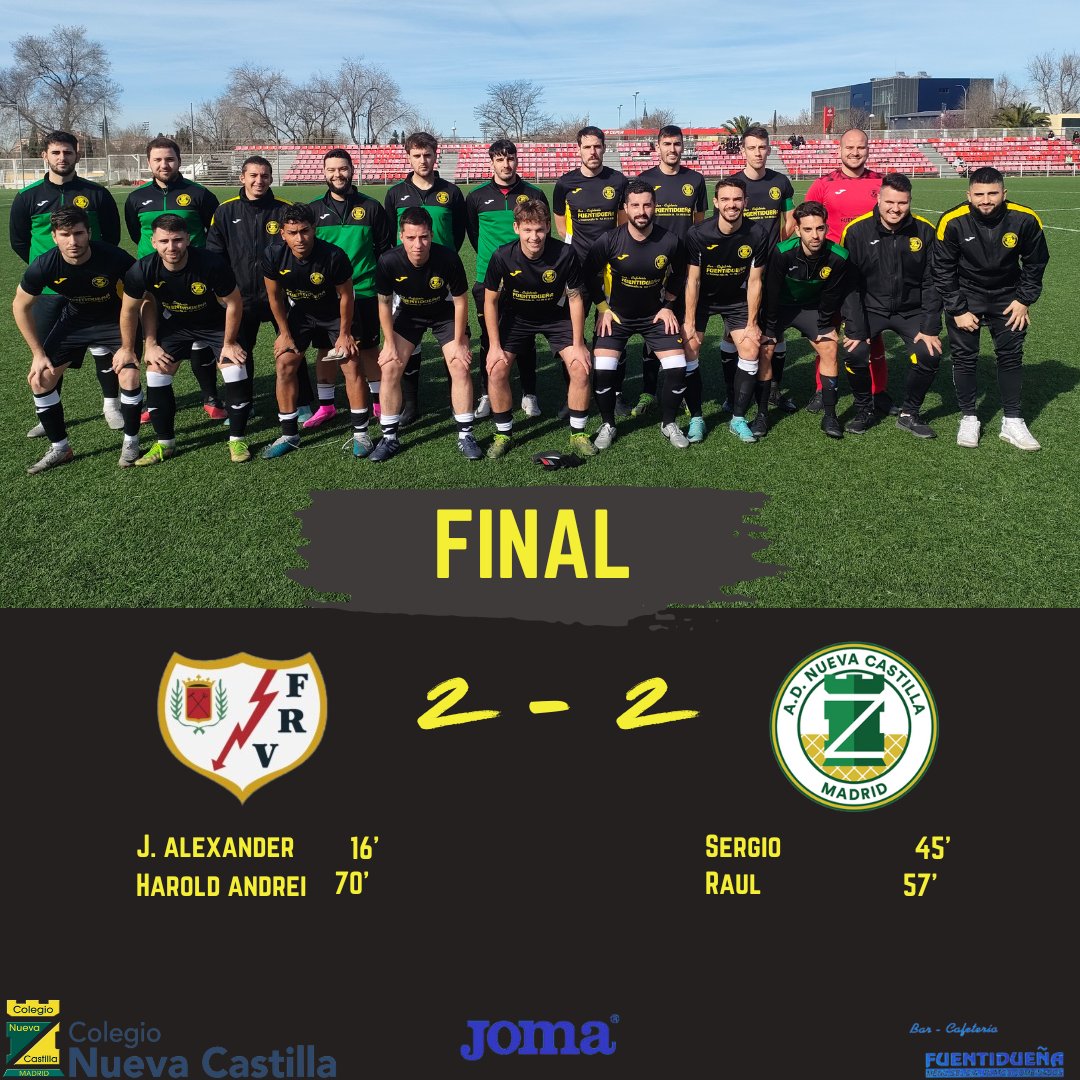 AdcNCas's tweet photo. Tremendo empate de nuestro primer equipo en un gran partido de nuestros chicos para continuar una semana mas líderes 💪🏼⚽
#ADNuevaCastilla💛💚 https://t.co/nIjVHSs7Oc