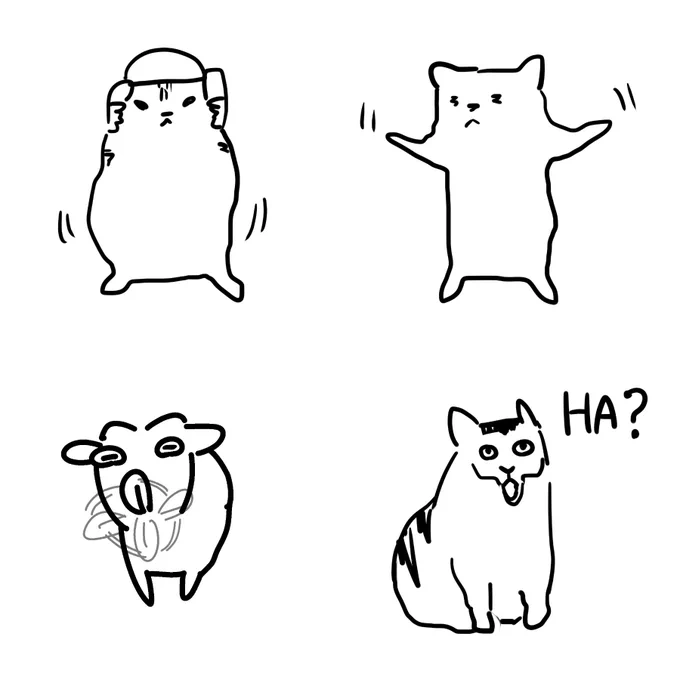 猫ミームちょと修正した。 