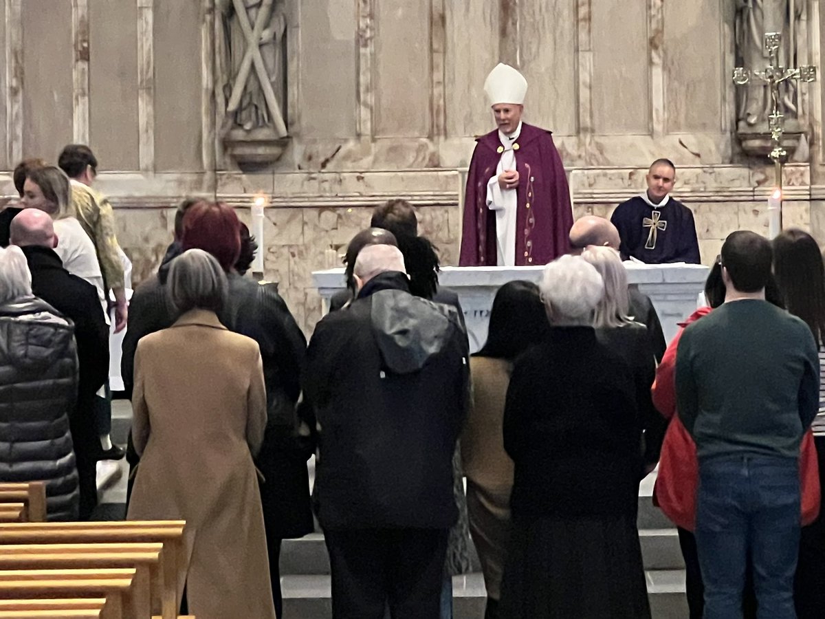 ArchdiocGlasgow's tweet photo. A day of welcome and an assurance of prayer to the 75 men and women who will become Catholics this Easter. Today they gathered with the Archbishop for the Rite of Election. https://t.co/gXUShf045f