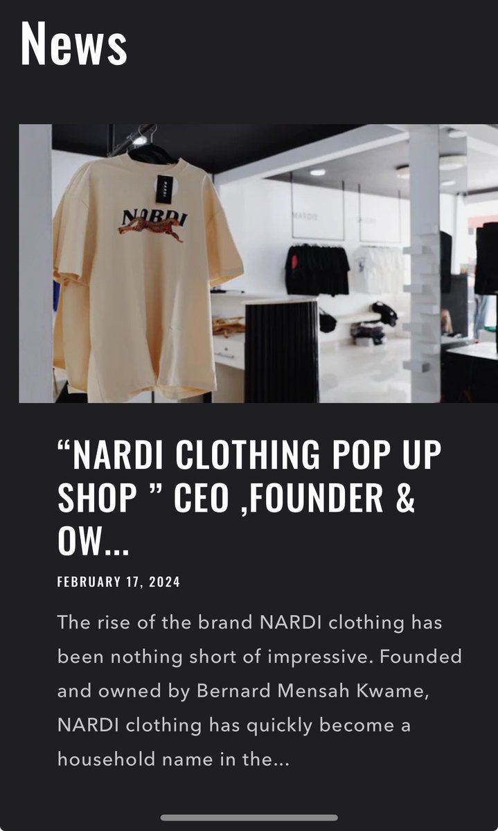 BernardDow's tweet photo. NARDI CLOTHING POP UP SHOP ” CEO ,FOUNDER &amp; OWNER BERNARD KWAME MENS…
https://t.co/iH2aUnFPir

#nardiclothing #nardiapparel #nardistudios #nardiclo #nardiwear #nardioutfitters #nardibrand #nardibrandghana #nardihomme #nardifemme #nardidonations #nardi #dopeconnectz https://t.co/ndstqxU3mP