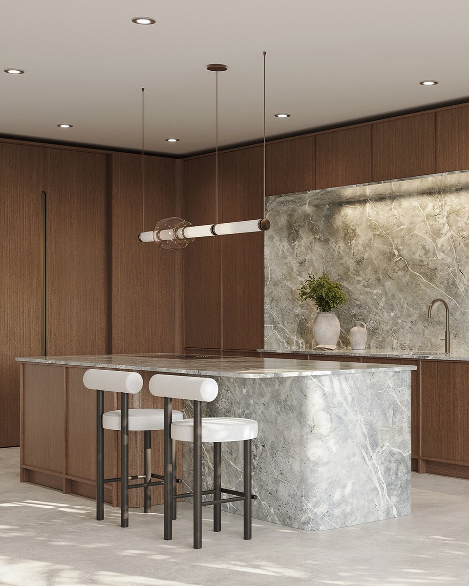 solakitchens's tweet image. Our latest creative masterpiece Fjord, has an elegant handleless design with a sleek, framed style and harmoniously blends materials such as bespoke Italian veneers for the perfect wood grain! #kitchenrange #scandidesign #luxurykitchens l8r.it/QJsM